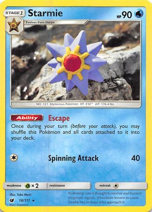 Image of Starmie 016/111  SM  Crimson Invasion - Rare