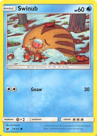 Image of Swinub 019/111  - Reverse Holofoil SM  Crimson Invasion - Common