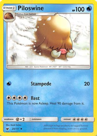 Image of Piloswine 020/111  SM  Crimson Invasion - Uncommon