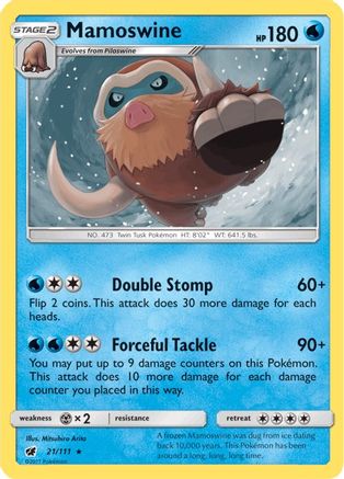 Image of Mamoswine 021/111  - Reverse Holofoil SM  Crimson Invasion - Rare