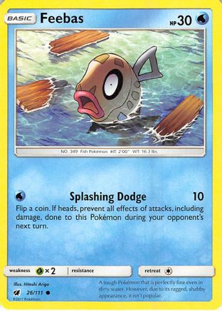 Image of Feebas 026/111  - Reverse Holofoil SM  Crimson Invasion - Common
