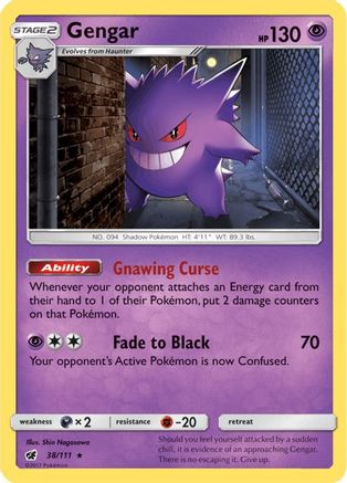 Image of Gengar 038/111  - Holofoil SM  Crimson Invasion - Holo Rare