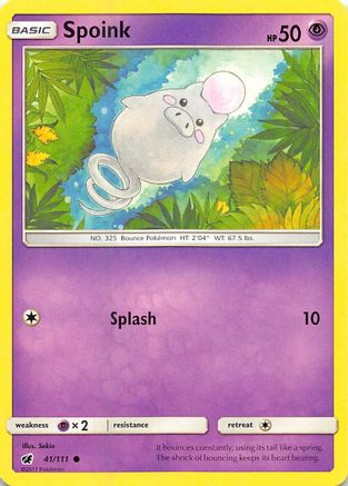 Image of Spoink 041/111  - Reverse Holofoil SM  Crimson Invasion - Common