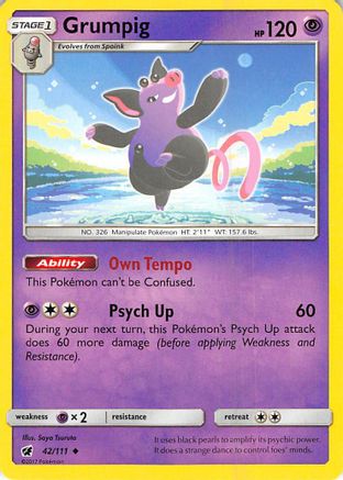Image of Grumpig 042  SM  Crimson Invasion - Uncommon