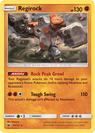 Image of Regirock 053/111  SM  Crimson Invasion - Rare