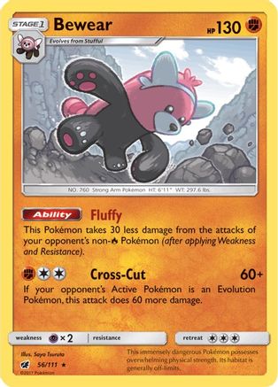 Image of Bewear 056/111  - Reverse Holofoil SM  Crimson Invasion - Holo Rare