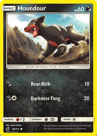 Image of Houndour 058/111  - Reverse Holofoil SM  Crimson Invasion - Common