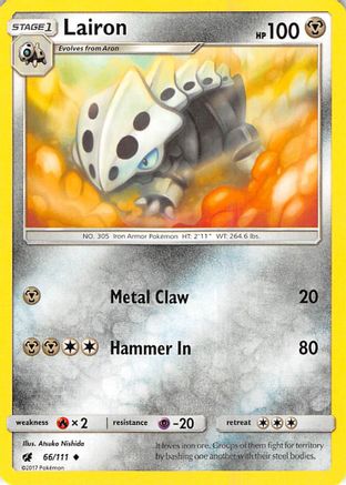 Image of Lairon 066  - Reverse Holofoil SM  Crimson Invasion - Uncommon