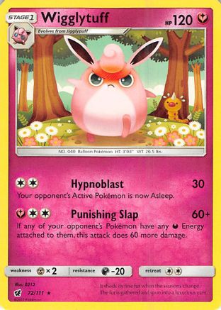 Image of Wigglytuff 072/111  - Reverse Holofoil SM  Crimson Invasion - Rare