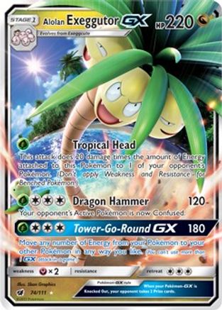 Image of Alolan Exeggutor GX 074/111  - Holofoil SM  Crimson Invasion - Ultra Rare