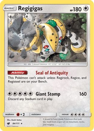 Image of Regigigas 084/111  - Holofoil SM  Crimson Invasion - Holo Rare