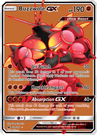 Image of Buzzwole GX (Full Art) 104/111  - Holofoil SM  Crimson Invasion - Ultra Rare