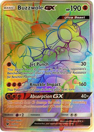Image of Buzzwole GX (Secret) 115/111  - Holofoil SM  Crimson Invasion - Secret Rare
