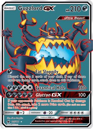 Image of Guzzlord GX (Full Art) 105/111  - Holofoil SM  Crimson Invasion - Ultra Rare