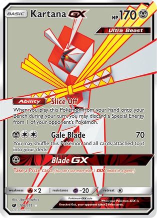 Image of Kartana GX (Full Art) 106/111  - Holofoil SM  Crimson Invasion - Ultra Rare