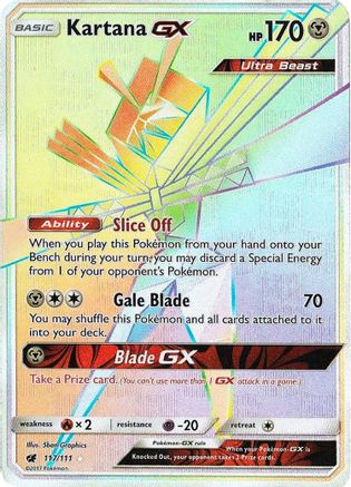 Image of Kartana GX (Secret) 117  - Holofoil SM  Crimson Invasion - Secret Rare