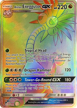 Image of Alolan Exeggutor GX (Secret) 118/111  - Holofoil SM  Crimson Invasion - Secret Rare