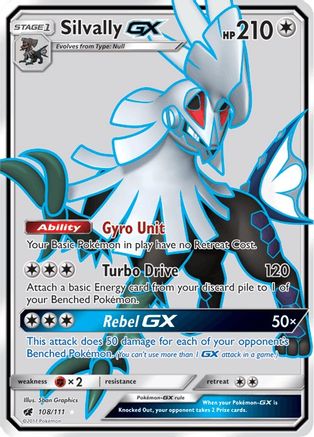 Image of Silvally GX (Full Art) 108/111  - Holofoil SM  Crimson Invasion - Ultra Rare