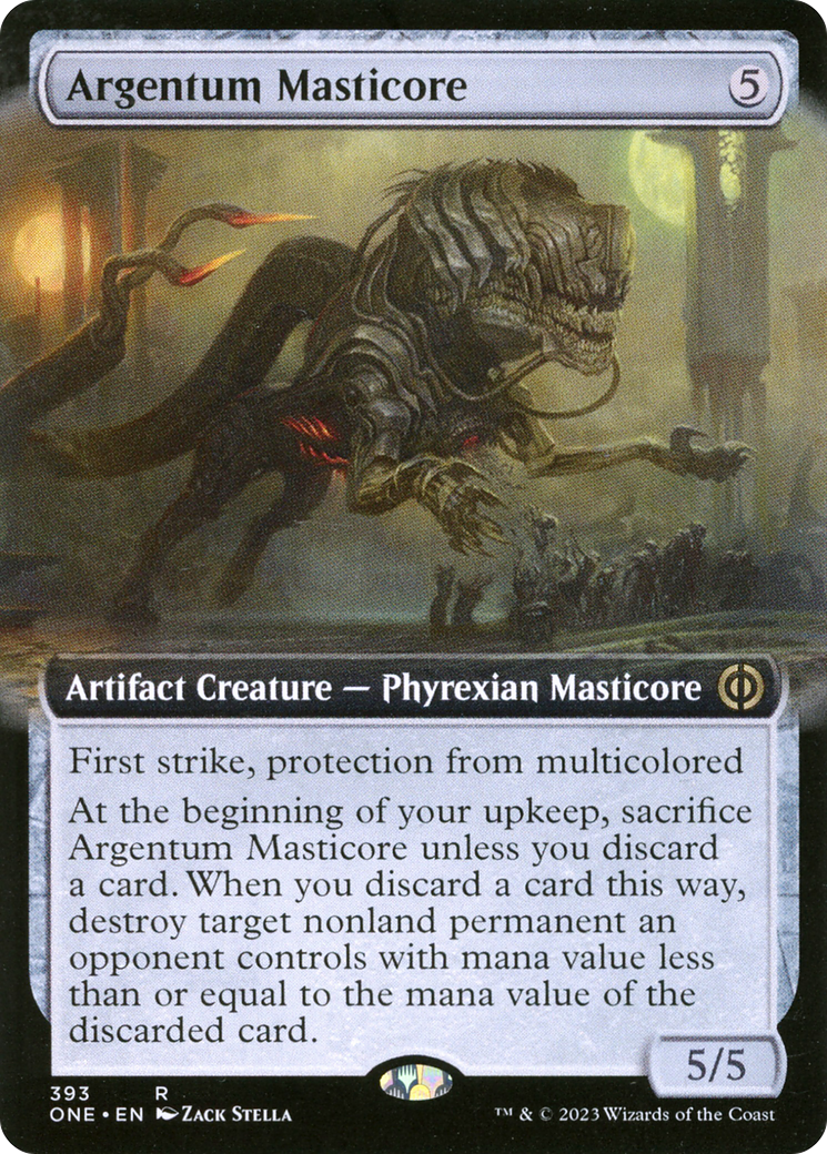 Image of Argentum Masticore (Extended Art) (ONE-393) - Phyrexia: All Will Be One: (Extended Art) Foil