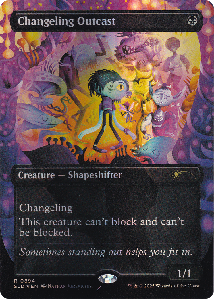 Image of Changeling Outcast (SLD-894) - Secret Lair Drop (Borderless) Foil