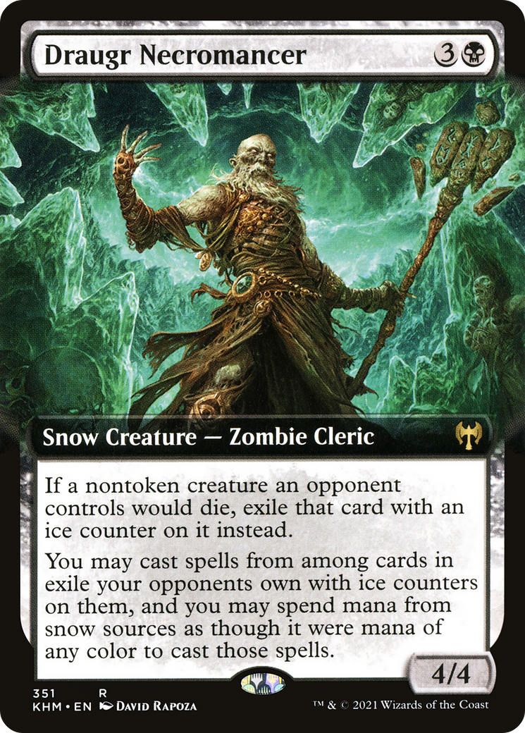 Image of Draugr Necromancer (KHM-351) - Kaldheim: (Extended Art, snow) Foil