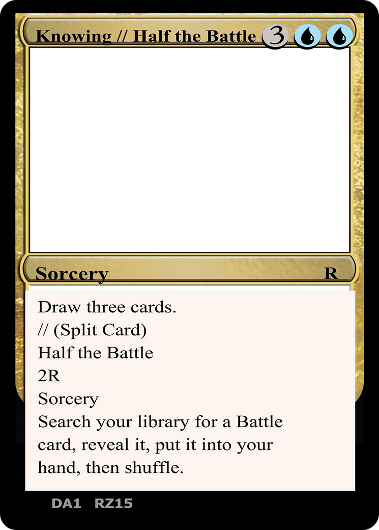 Image of Knowing // Half the Battle (UNK-RZ15) - Unknown Event