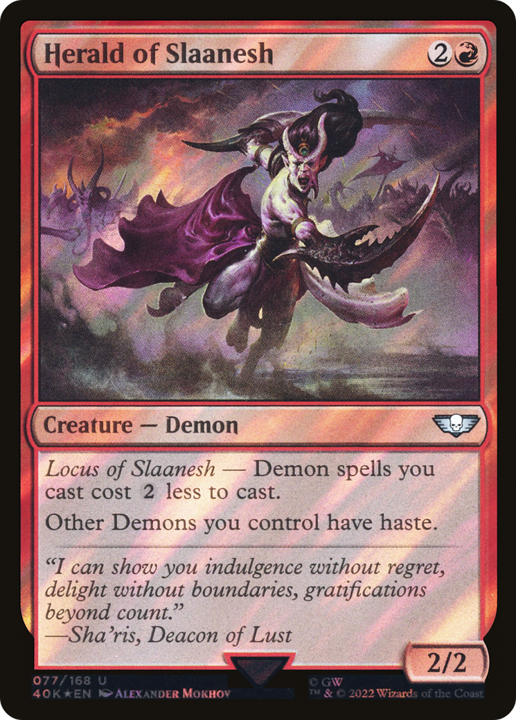 Image of Herald of Slaanesh (Surge Foil) (40K-077) - Warhammer 40,000 Commander Foil
