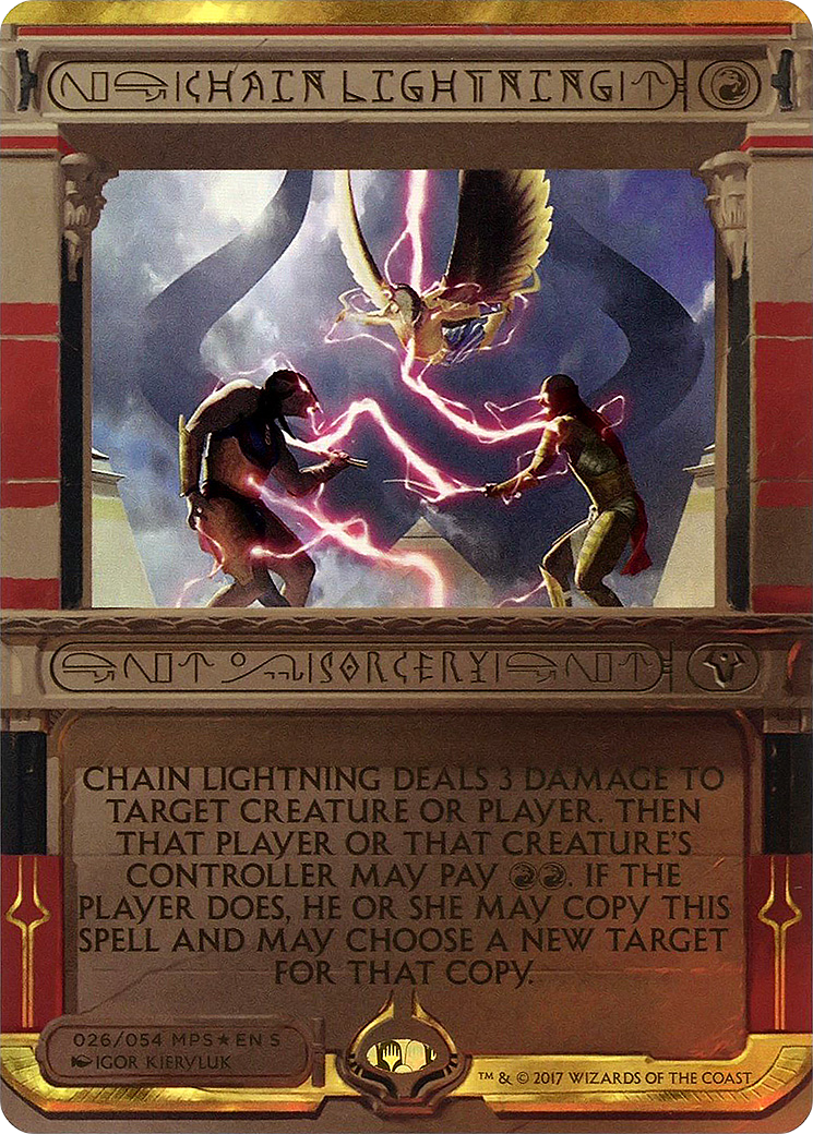 Image of Chain Lightning (MPS2-026) - Amonkhet Invocations (Borderless) Foil
