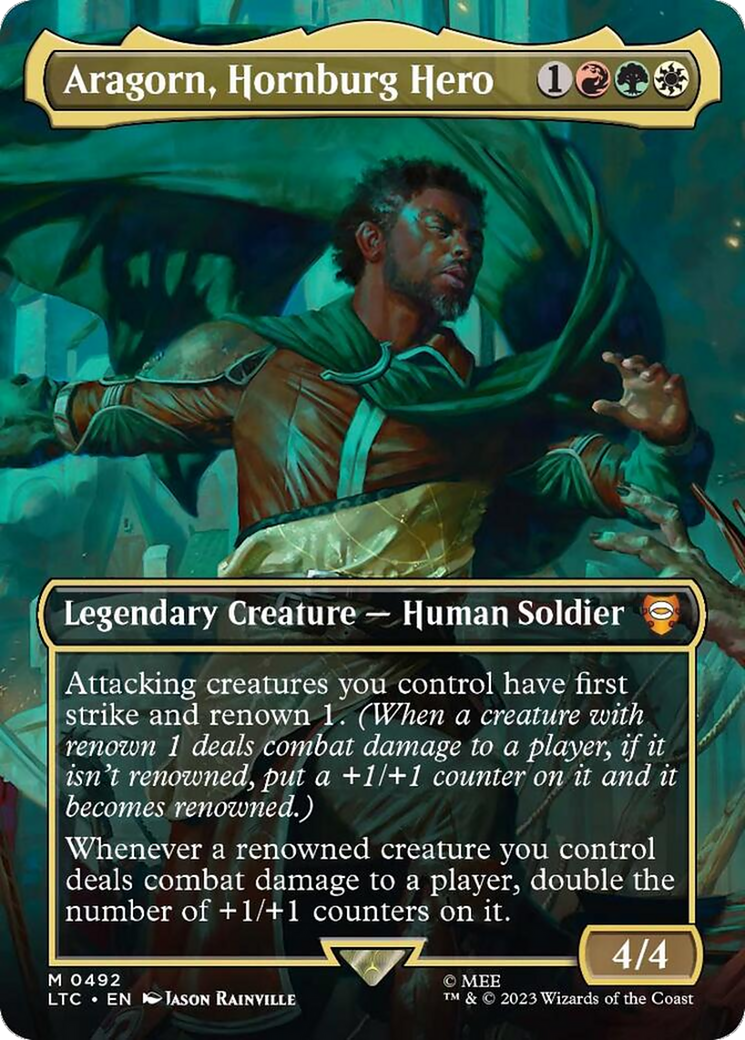 Image of Aragorn, Hornburg Hero (Borderless) (LTC-492) - Tales of Middle-earth Commander (Borderless)