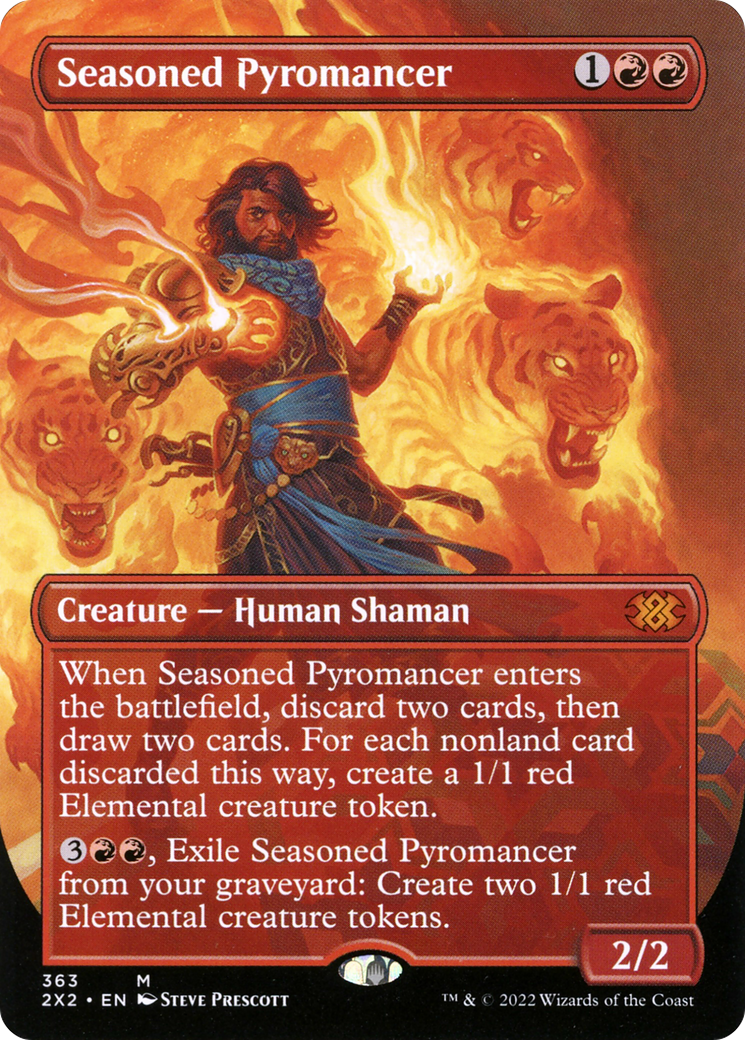 Image of Seasoned Pyromancer (Borderless) (2X2-363) - Double Masters 2022 (Borderless) Foil