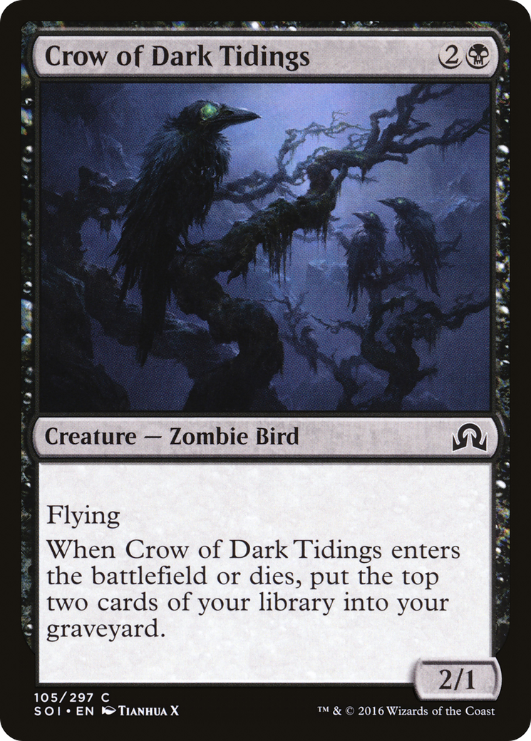 Image of Crow of Dark Tidings (SOI-105) - Shadows over Innistrad Foil