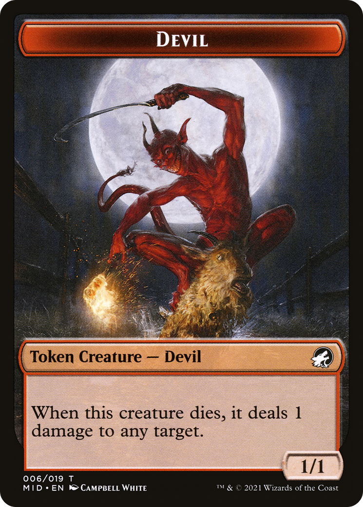 Image of Devil (TMID-006) - Innistrad: Midnight Hunt Tokens Foil