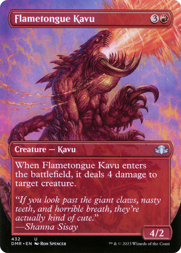 Image of Flametongue Kavu (Borderless) (DMR-432) - Dominaria Remastered (Borderless) Foil