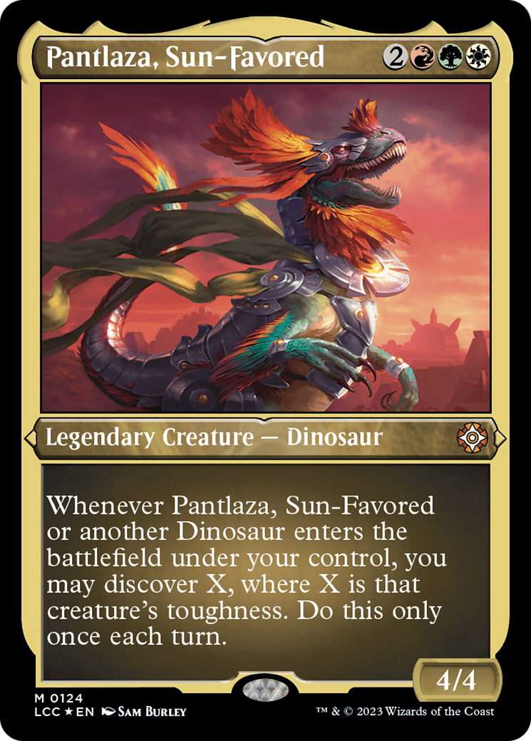 Image of Pantlaza, Sun-Favored (Display Commander) - Thick Stock (LCC-124) - The Lost Caverns of Ixalan Commander Foil