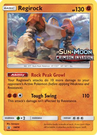 Image of Regirock (Prerelease) SM74  - Holofoil SM Promos - Promo