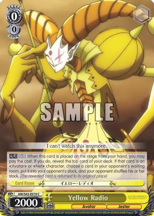 Image of Yellow Radio (AW/S43-E019 C) - Accel World -Infinite Burst-