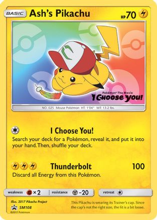 Image of Ash's Pikachu SM108  SM Promos - Promo