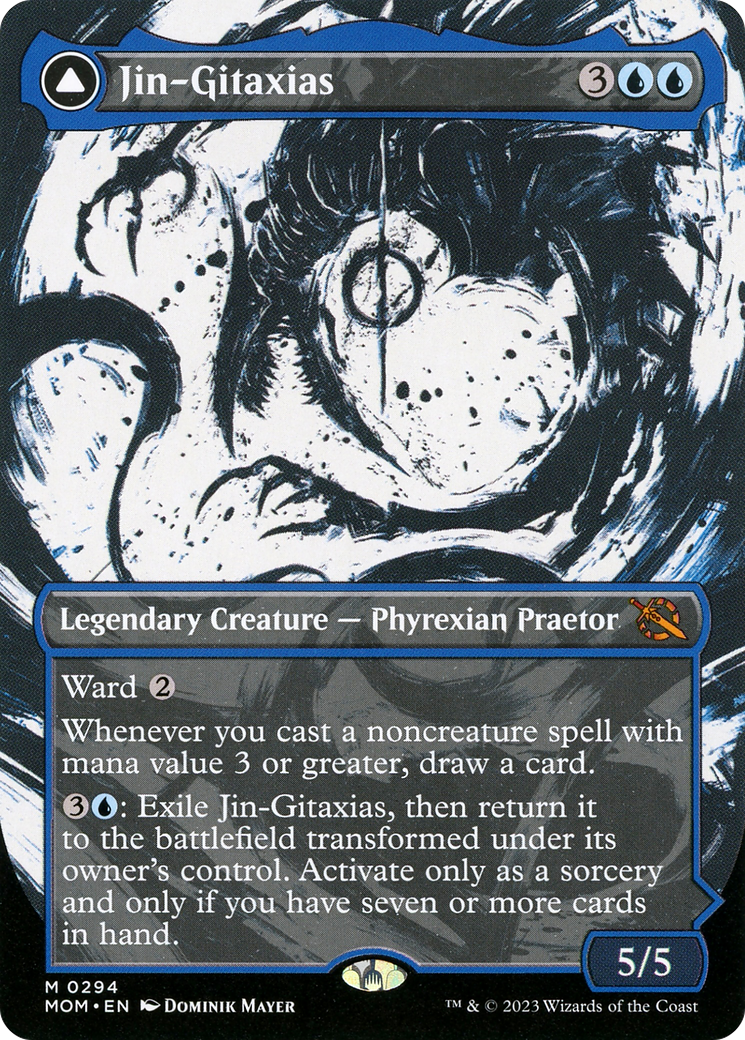 Image of Jin-Gitaxias (Showcase) (MOM-294) - March of the Machine: (Showcase) (Borderless) Foil