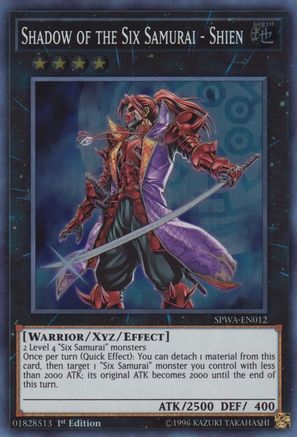 Image of Shadow of the Six Samurai - Shien (SPWA-EN012) - Spirit Warriors 1st Edition