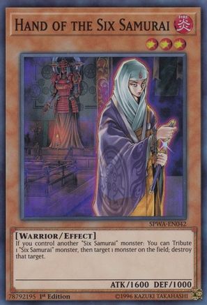 Image of Hand of the Six Samurai (SPWA-EN042) - Spirit Warriors 1st Edition