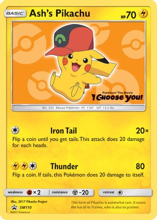 Image of Ash's Pikachu SM110  SM Promos - Promo