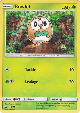 Image of Rowlet 001/12  - Holofoil McDonalds Promos 2017 - Promo
