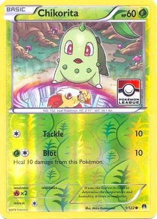 Image of Chikorita 001/122  - Reverse Holofoil League & Championship Cards - Promo