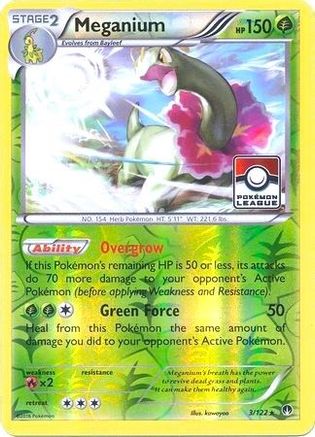 Image of Meganium 003/122  - Reverse Holofoil League & Championship Cards - Promo