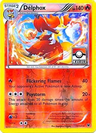 Image of Delphox 013/124  - Reverse Holofoil League & Championship Cards - Promo