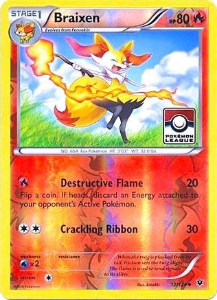 Image of Braixen 012/124  - Reverse Holofoil League & Championship Cards - Promo