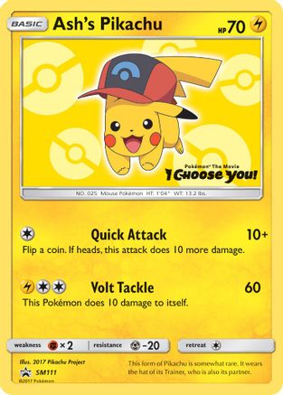 Image of Ash's Pikachu SM111  SM Promos - Promo
