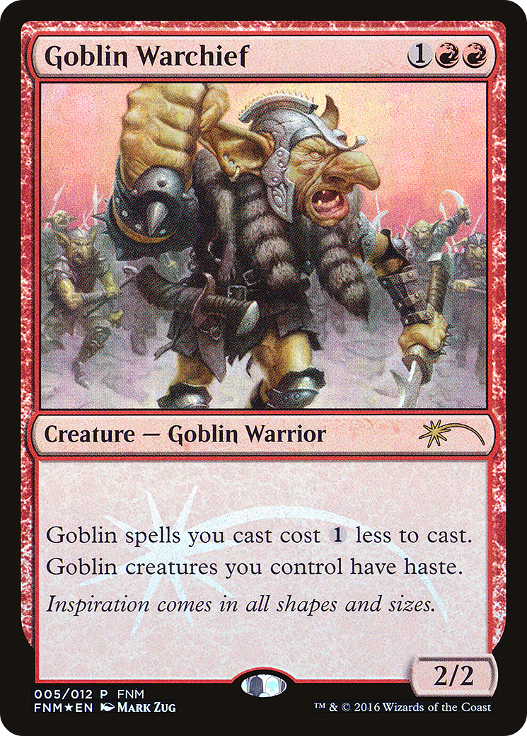 Image of Goblin Warchief (2016) (FNM-005) - Friday Night Magic 2016 Foil