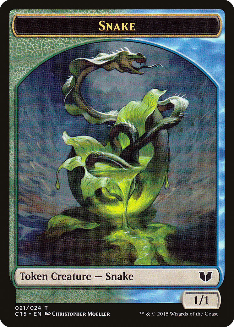 Image of Snake (021) // Saproling Double-Sided Token (C15-21 // 16) - Commander 2015 Tokens