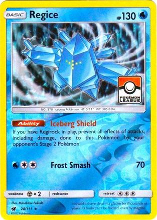 Image of Regice 028/111  - Reverse Holofoil League & Championship Cards - Promo